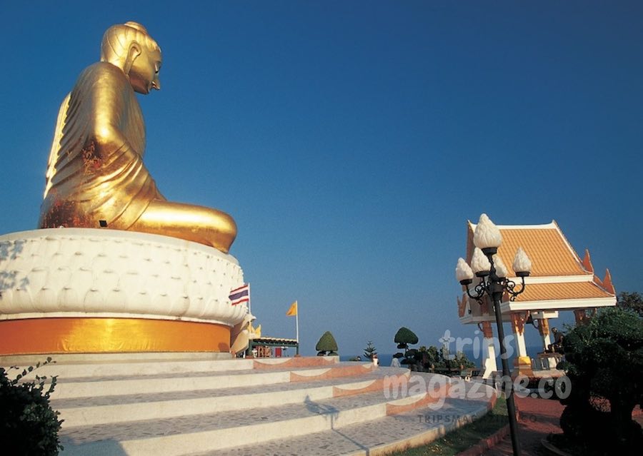 พระพุทธกิตติสิริชัย พระพุทธรูปปางสมาธิ ศิลปแบบคันธาระ บนยอดเขาธงชัย บ้านกรูด บางสะพาน ประจวบคีรีขันธ์