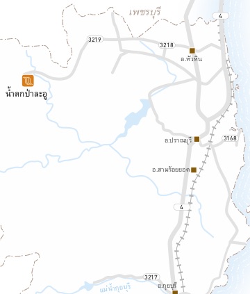 แผนที่ประกอบ น้ำตกป่าละอู หัวหิน ประจวยคีรีขันธ์